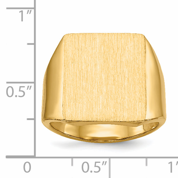 14k 15.0x17.0.0mm Closed Back Mens Signet Ring