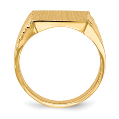 14k 13.0x13.0mm Closed Back Men's Signet Ring