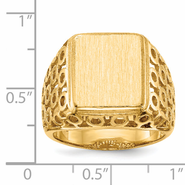 14k 14.5 x 12.5mm Open Back Men's Signet Ring