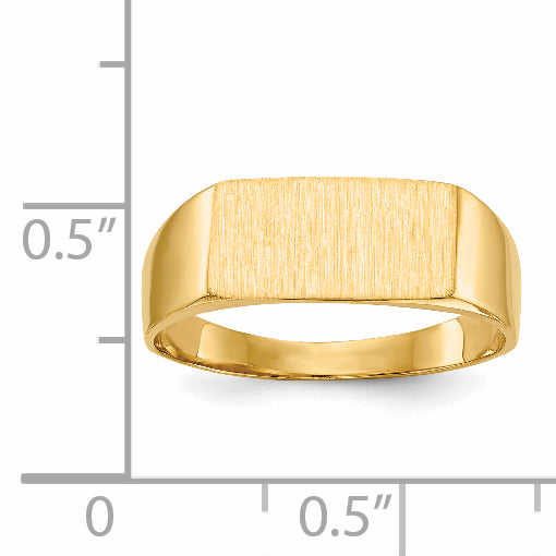 14k 6.5x12.5mm Closed Back Signet Ring