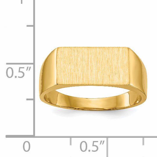 14k 7.0x13.0mm Closed Back Signet Ring