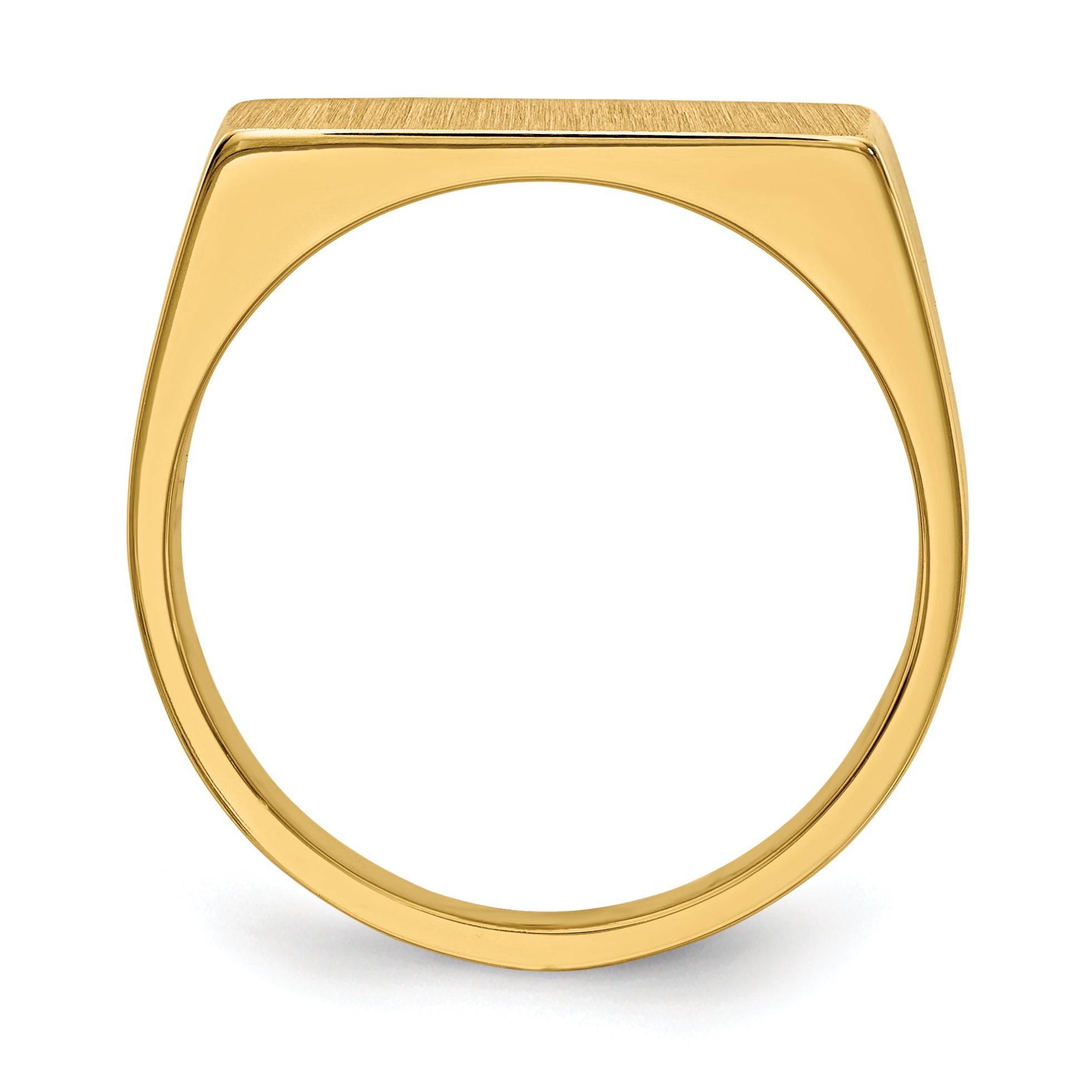 14k 8.0x16.5mm Closed Back Men's Signet Ring