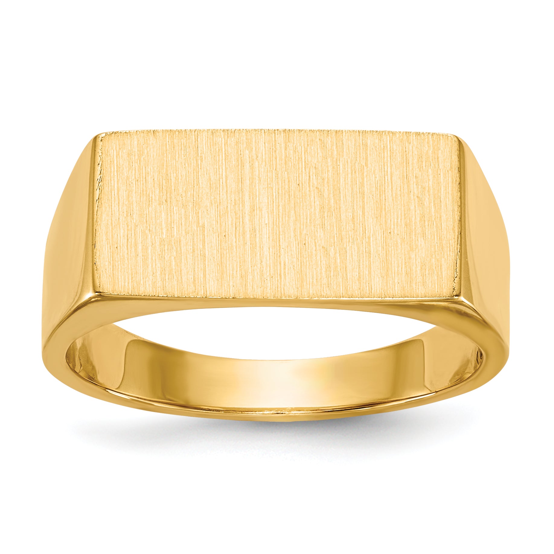 14k 8.0x16.5mm Closed Back Men's Signet Ring