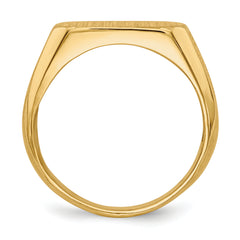 14k 6.0x12.5mm Closed Back Signet Ring