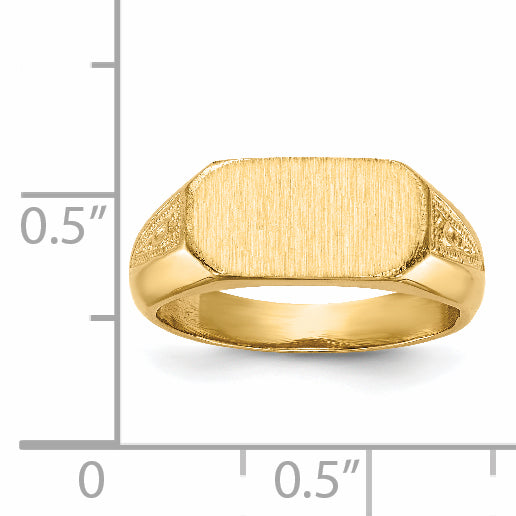 14k 6.0x12.5mm Closed Back Signet Ring