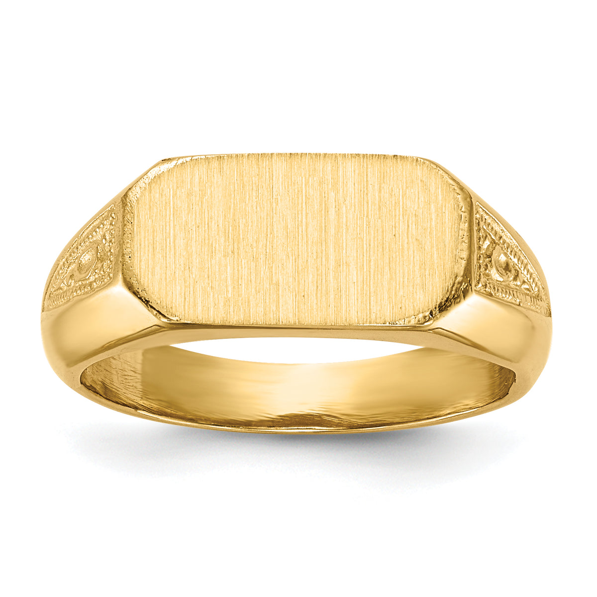 14k 6.0x12.5mm Closed Back Signet Ring