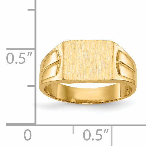 14k 7.5x9.0mm Closed Back Signet Ring