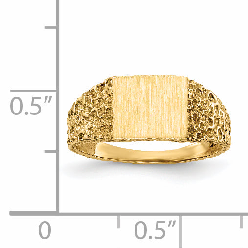 14k 7.0x8.0mm Open Back Signet Ring