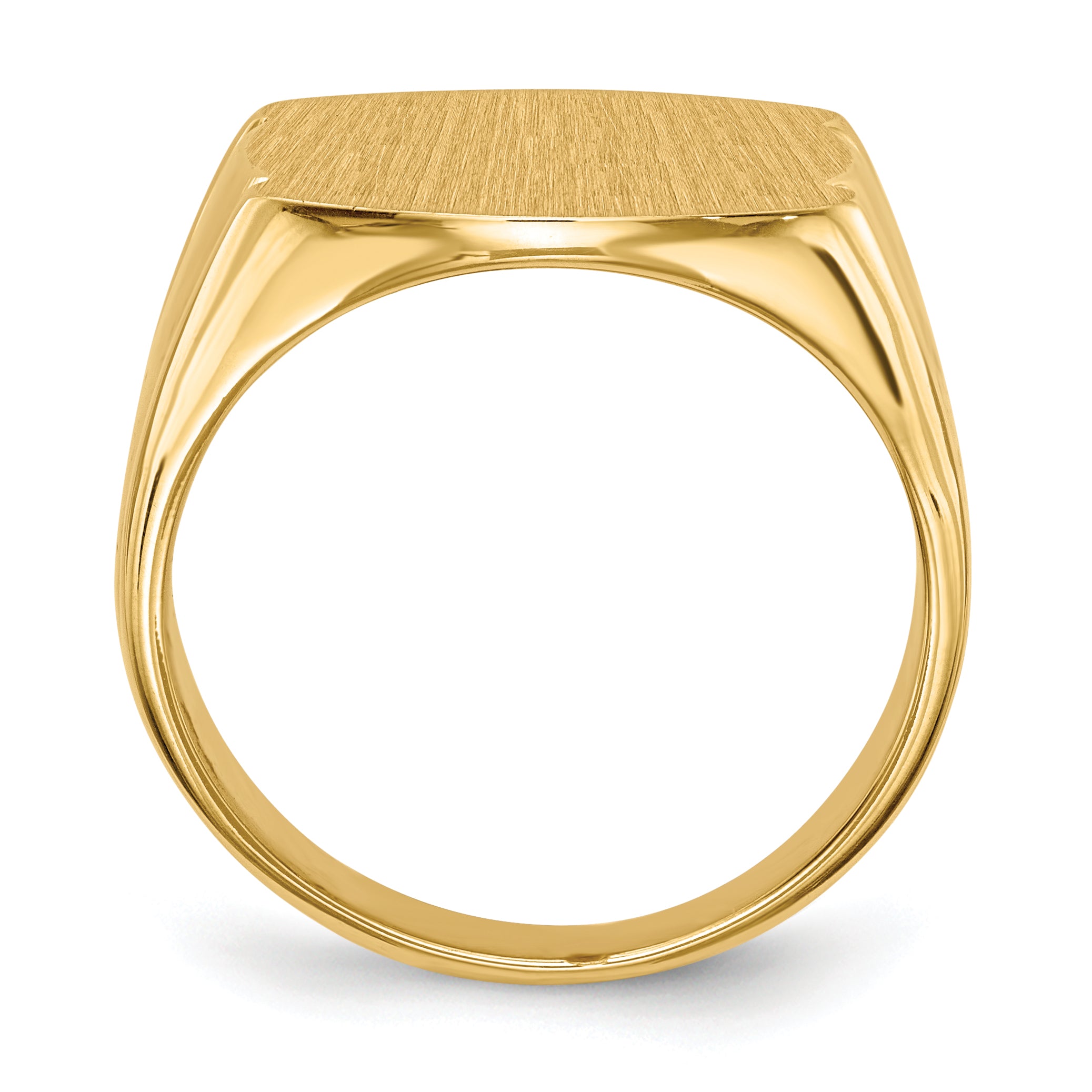 14k 15.0x16.5mm Closed Back Men's Signet Ring