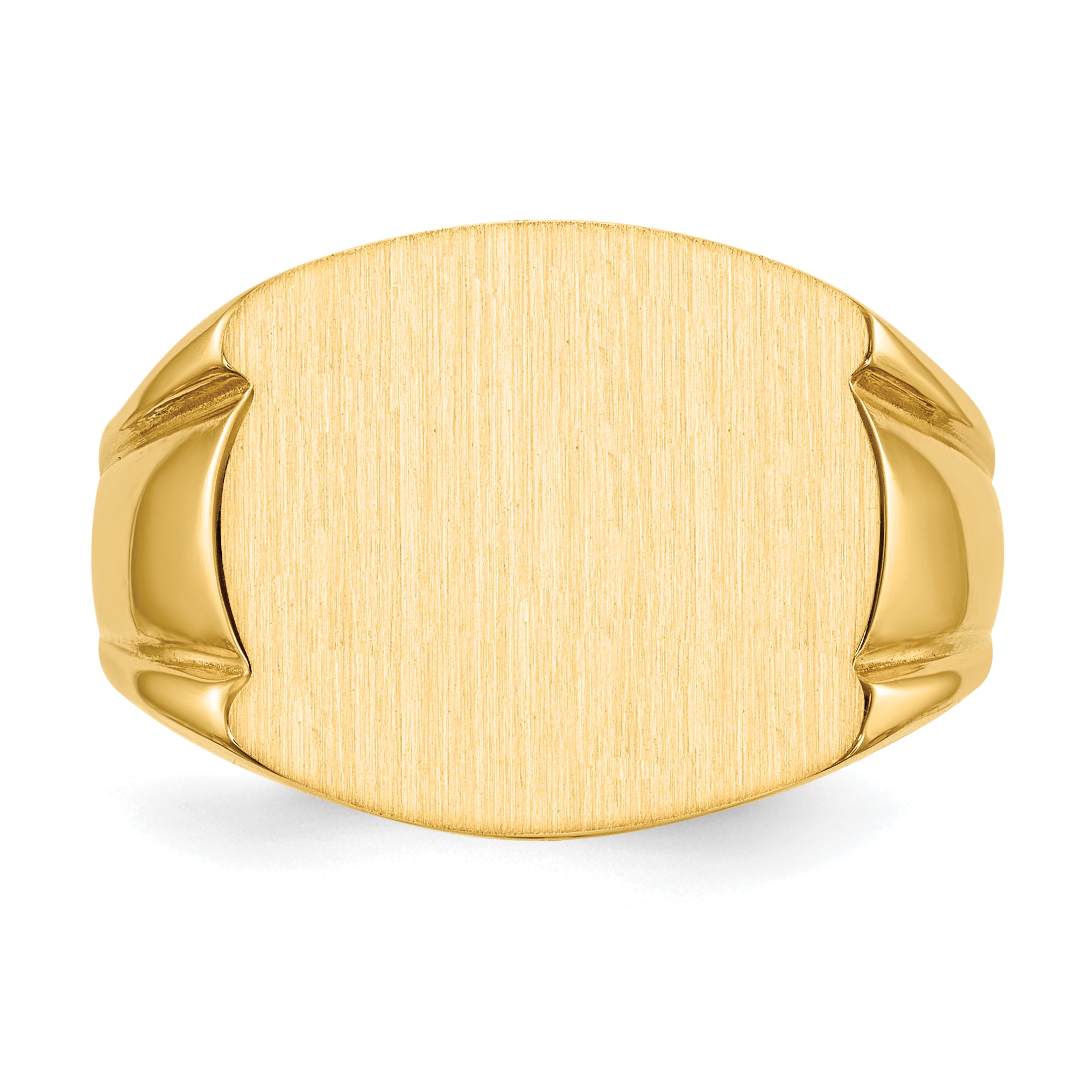 14k 15.0x16.5mm Closed Back Men's Signet Ring