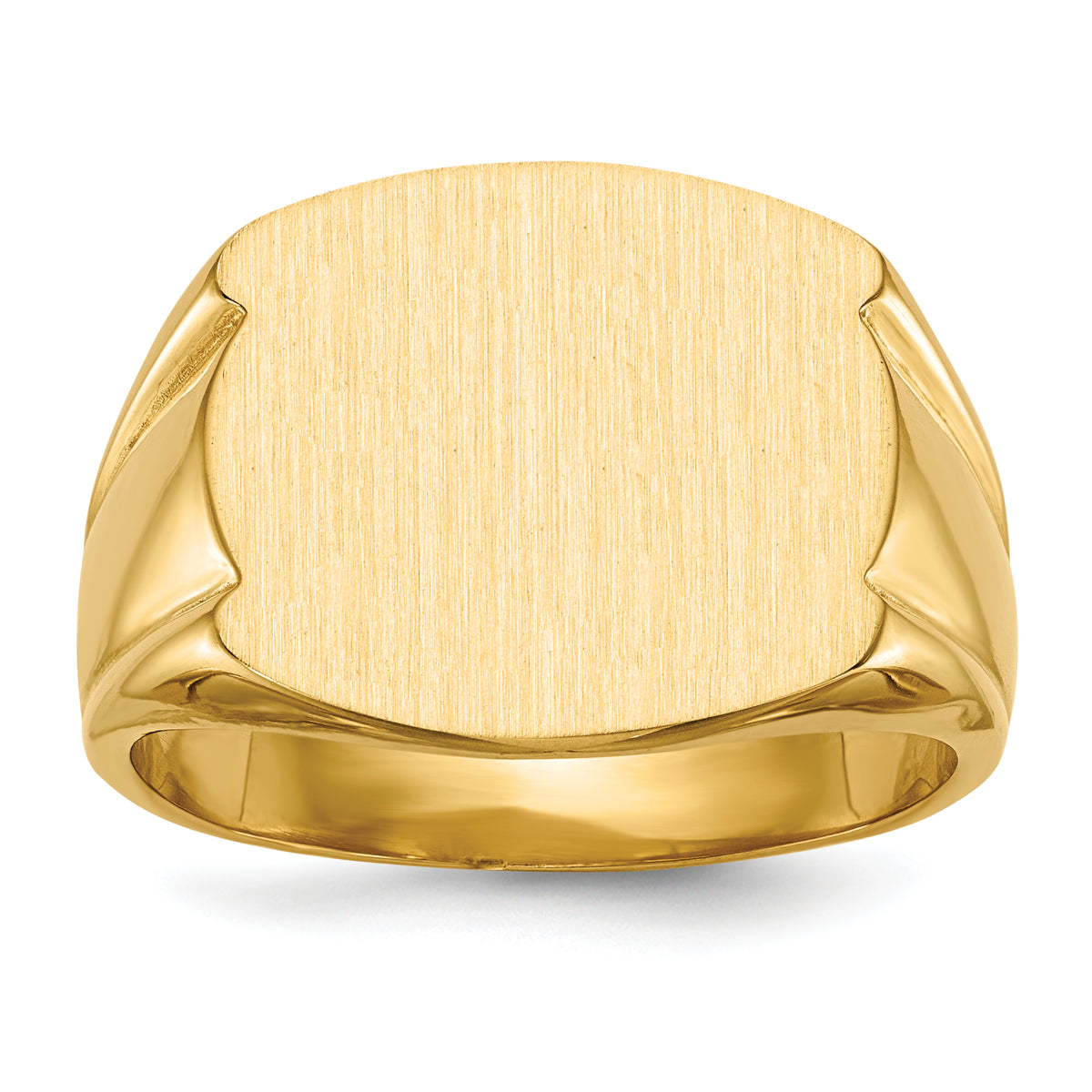 14k 15.0x16.5mm Closed Back Men's Signet Ring