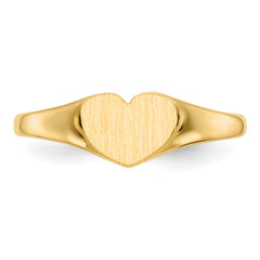 14k 6.0x7.5mm Closed Back Heart Signet Ring