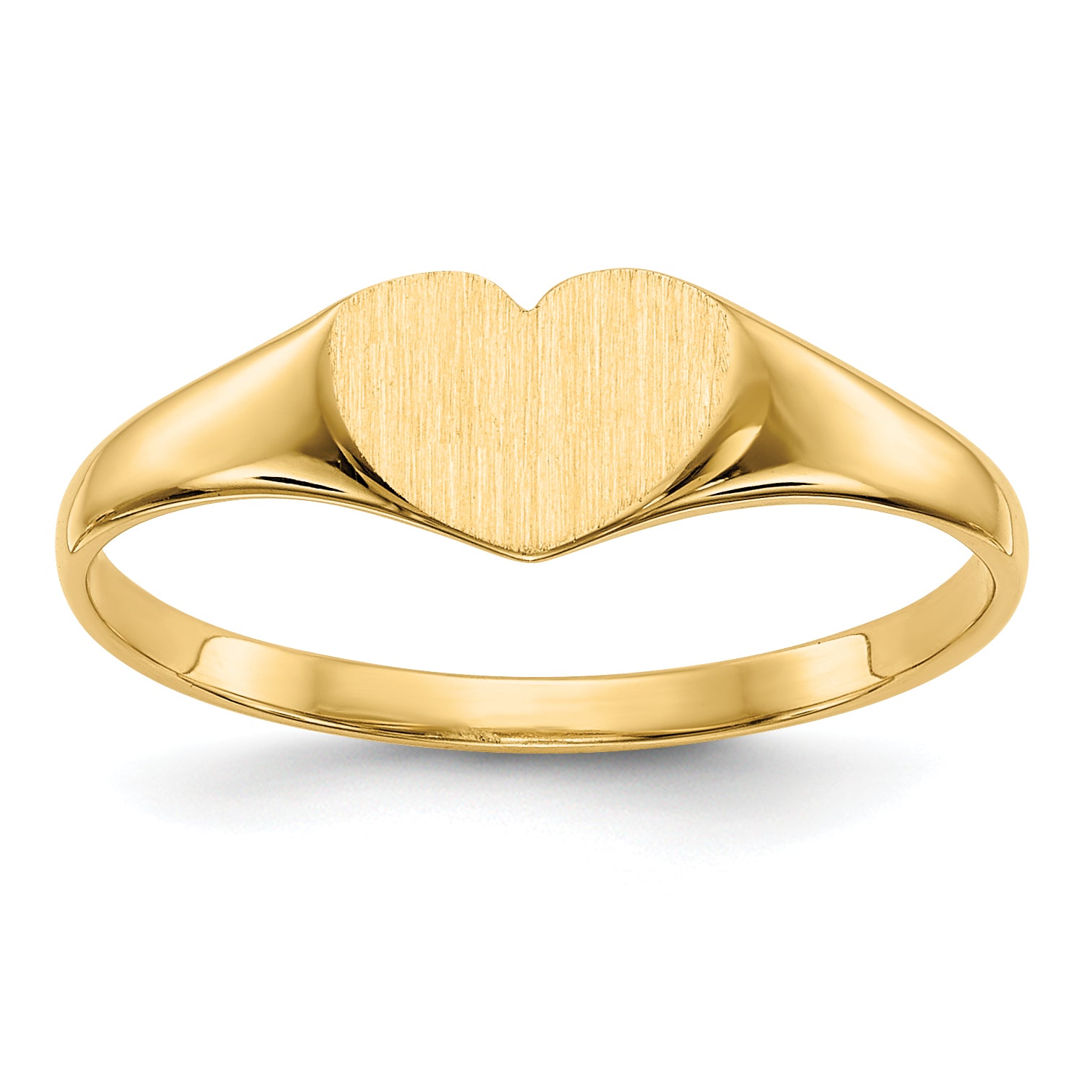 14k 6.0x7.5mm Closed Back Heart Signet Ring