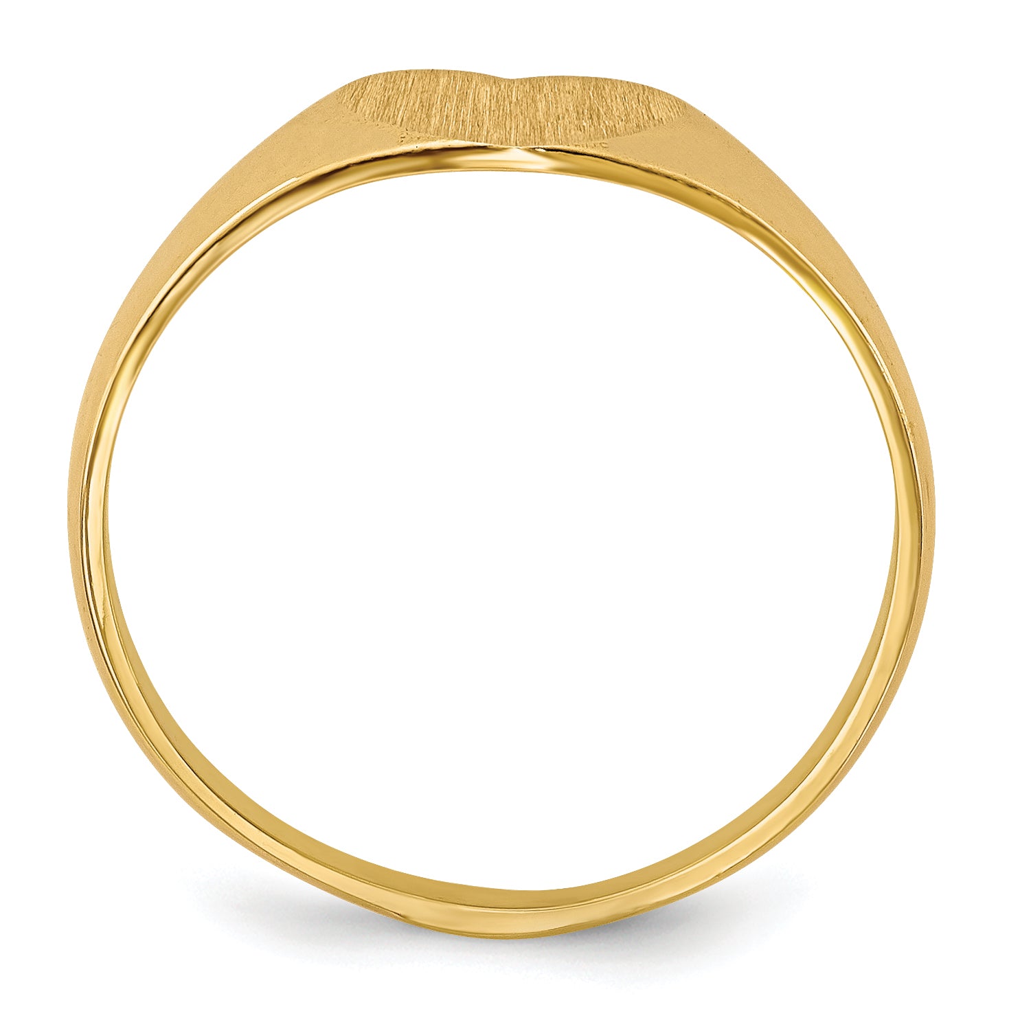 14k 6.5x8.0mm Closed Back Heart Signet Ring