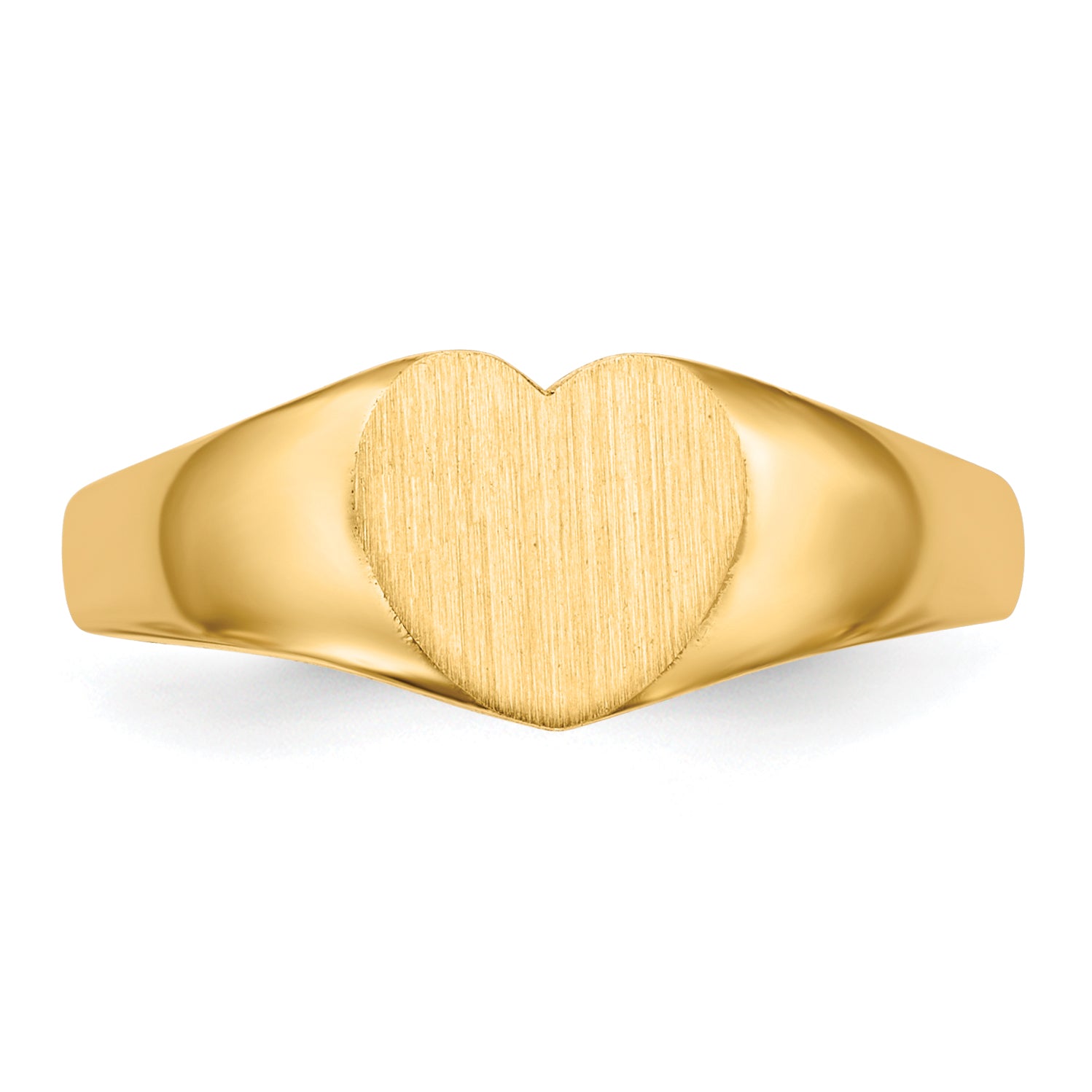 14k 6.5x8.0mm Closed Back Heart Signet Ring