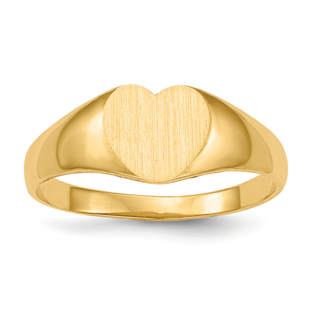 14k 6.5x8.0mm Closed Back Heart Signet Ring