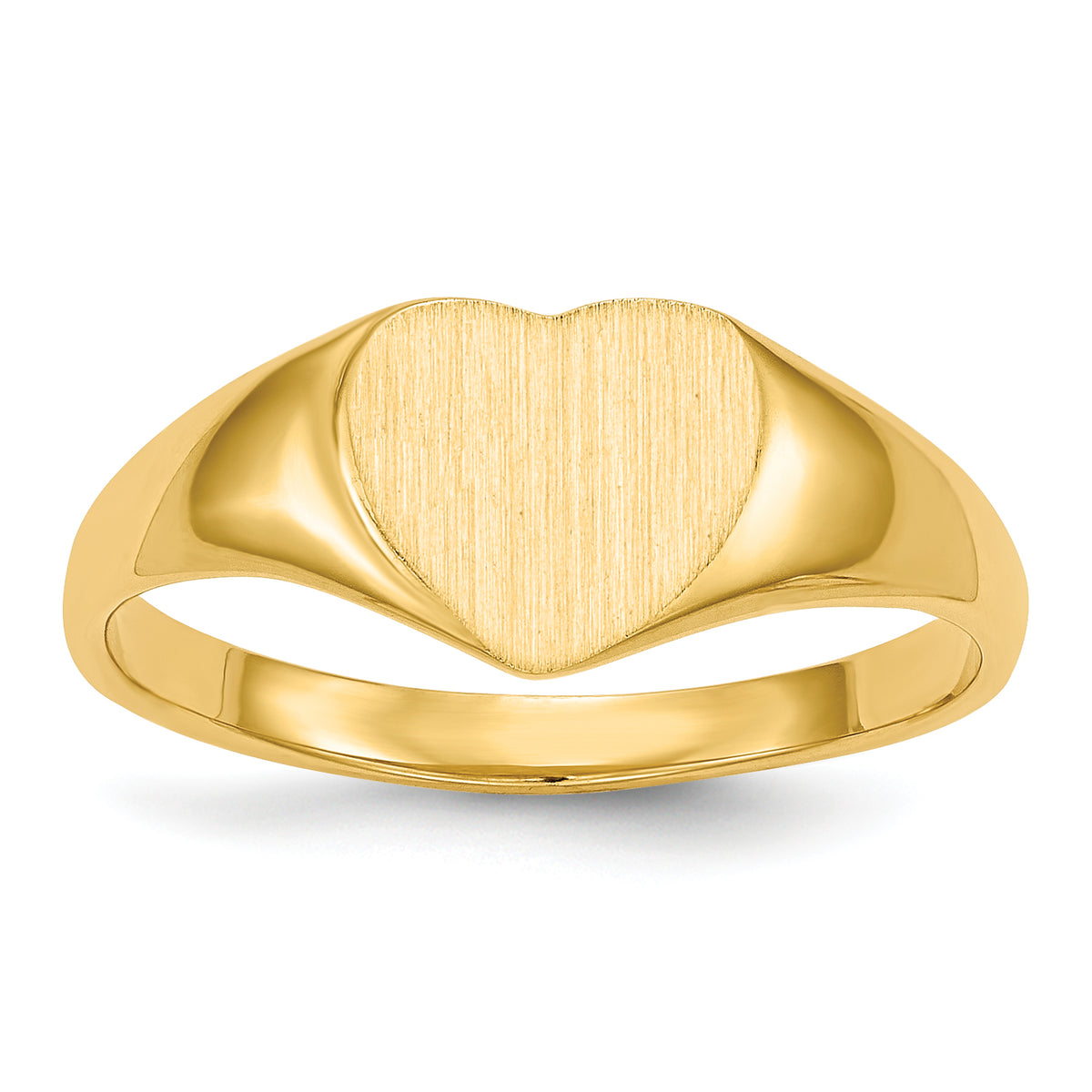 14k 7.5x8.5mm Closed Back Heart Signet Ring