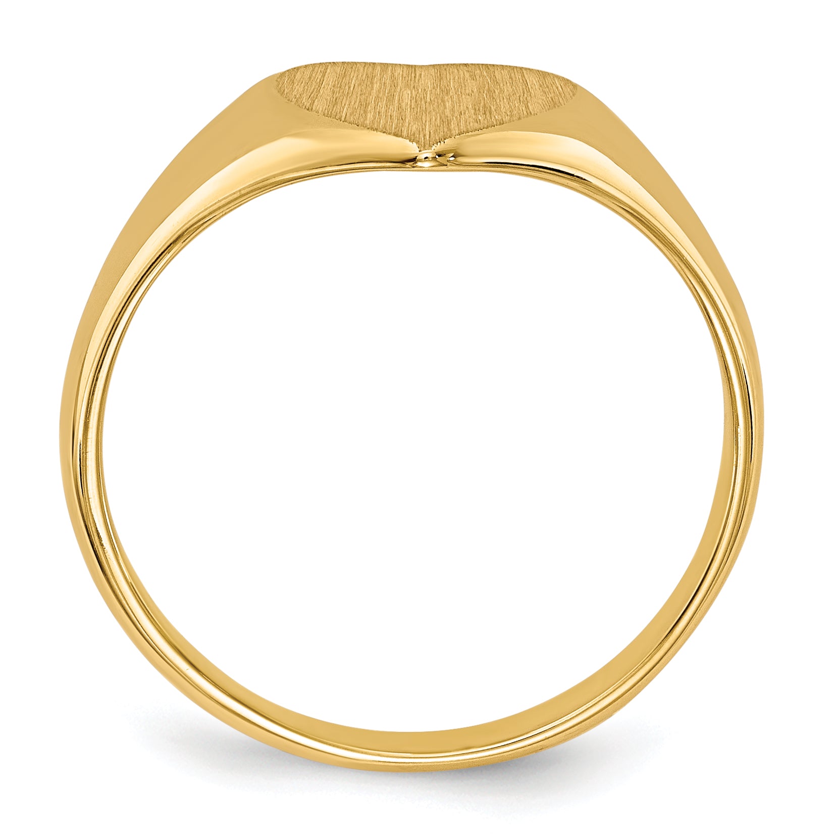 14k 9.0x9.0mm Closed Back Heart Signet Ring