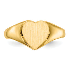 14k 9.0x9.0mm Closed Back Heart Signet Ring