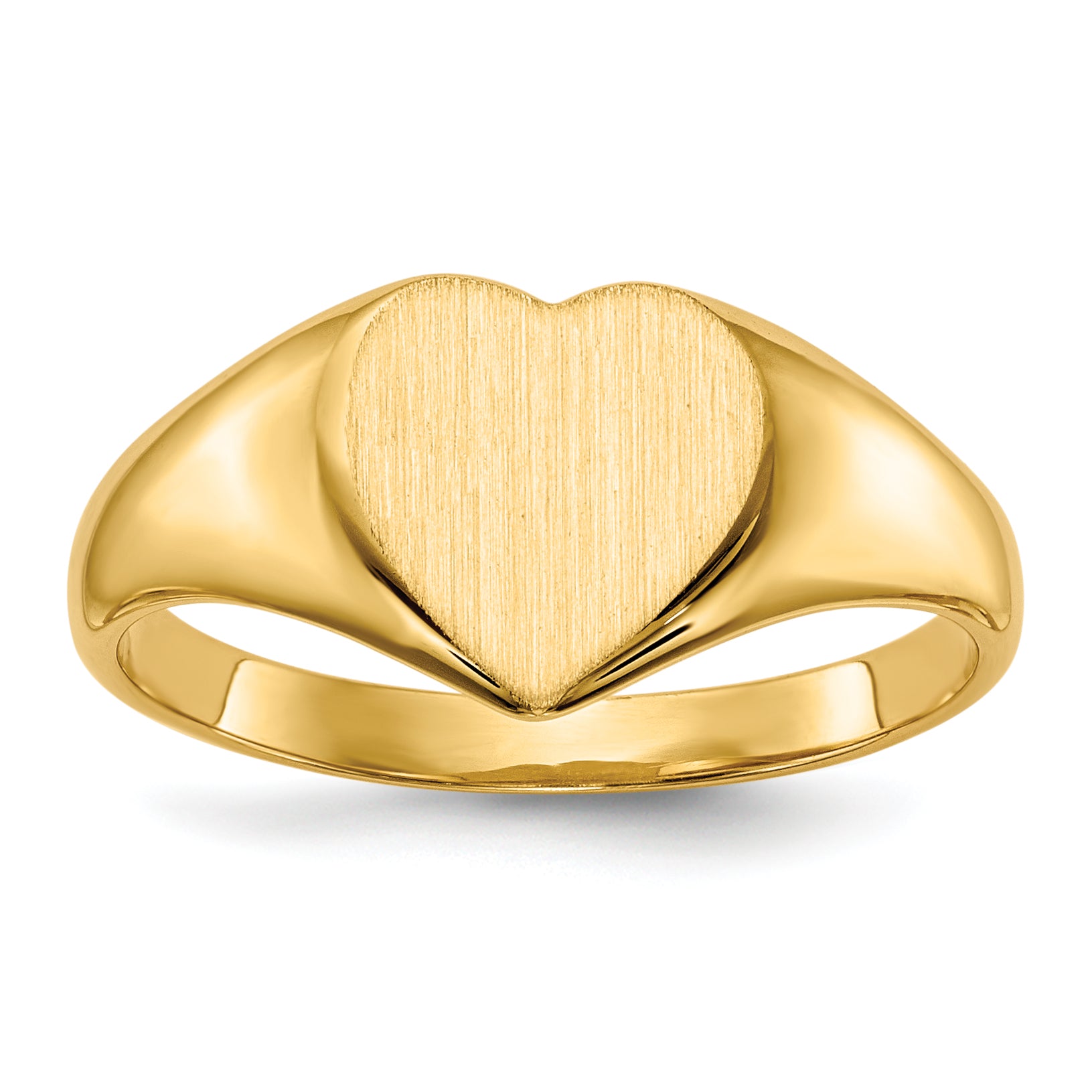 14k 9.0x9.0mm Closed Back Heart Signet Ring