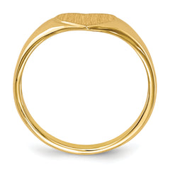 14k 7.5x8.5mm Open Back Heart Signet Ring