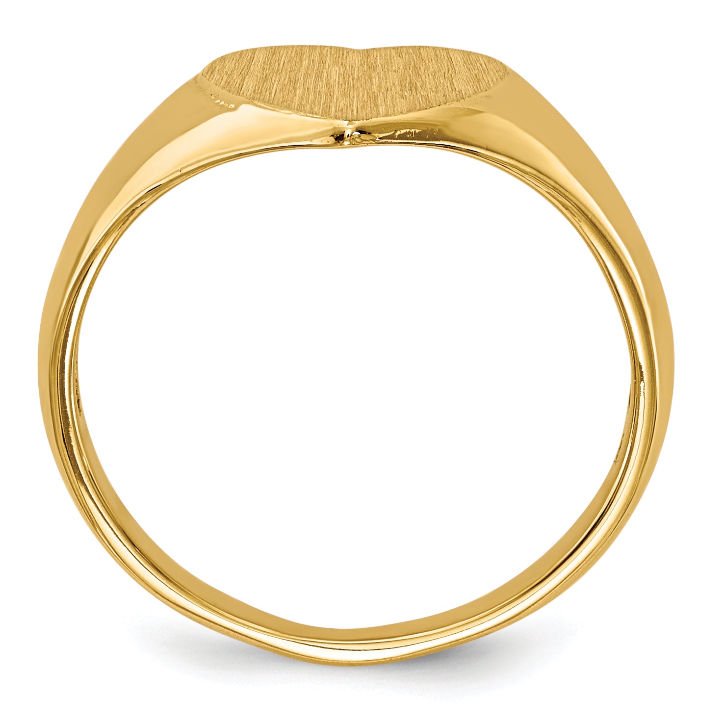 14k 9.0x9.0mm Open Back Heart Signet Ring