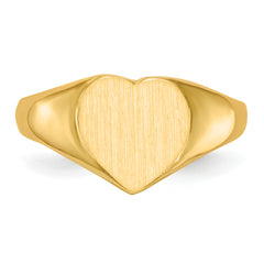 14k 9.0x9.0mm Open Back Heart Signet Ring