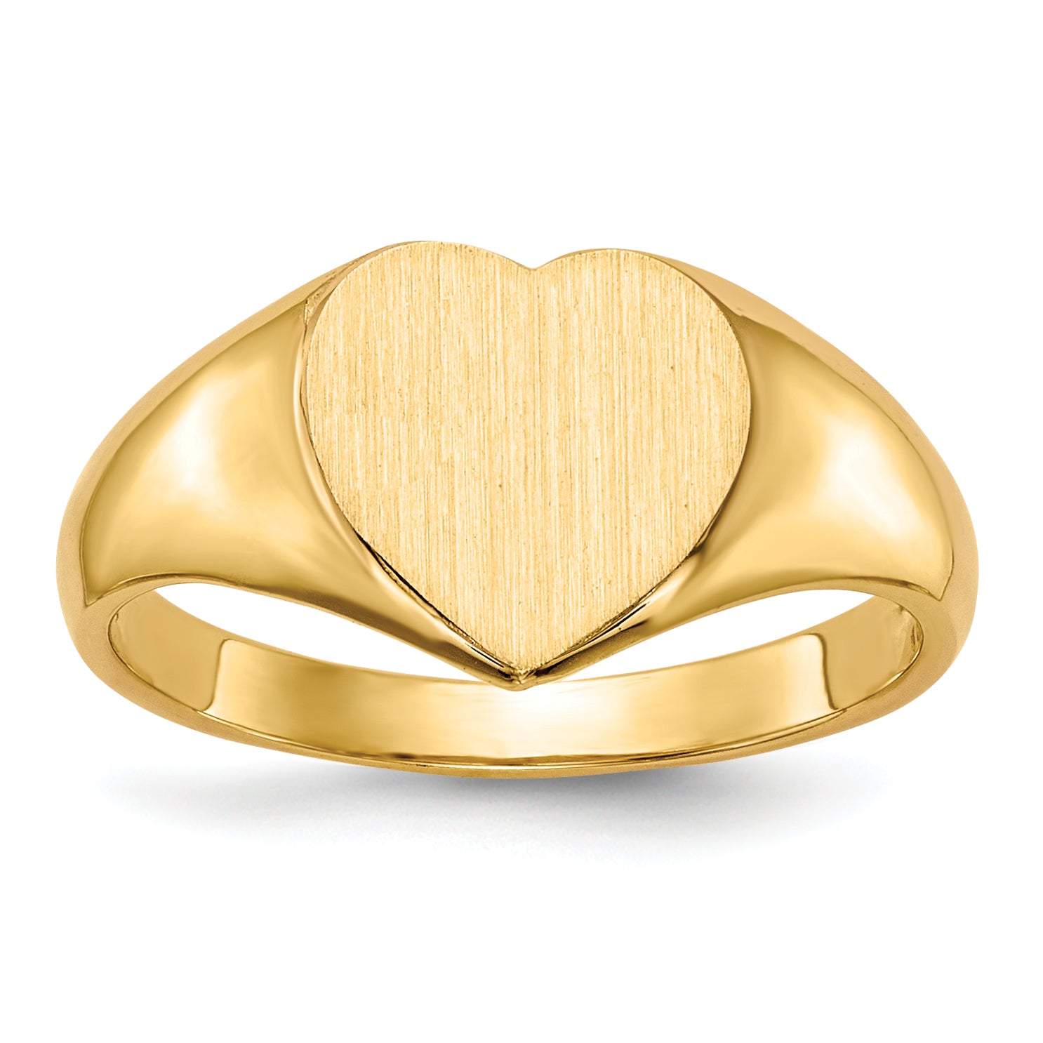 14k 9.0x9.0mm Open Back Heart Signet Ring