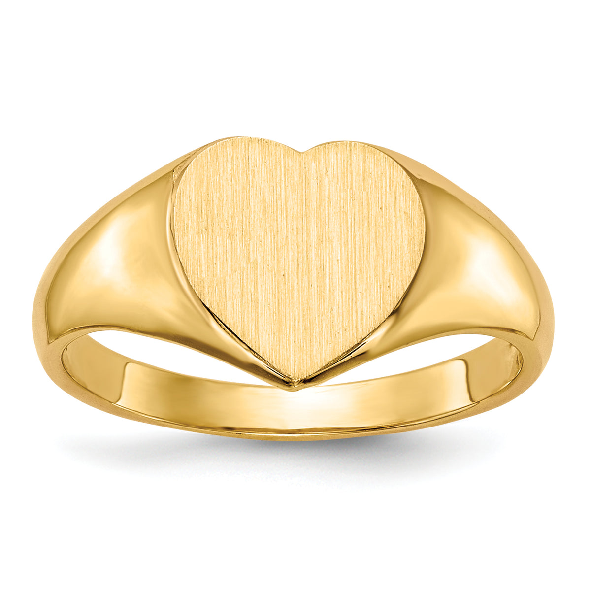 14k 9.0x9.0mm Open Back Heart Signet Ring