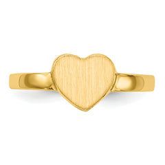 10ky 6.5x7.5mm Open Back Heart Signet Ring