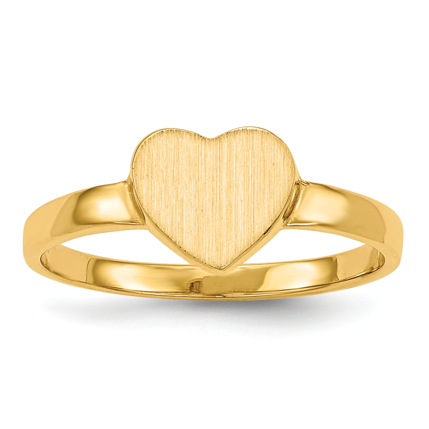 14k 6.5x7.5mm Open Back Heart Signet Ring