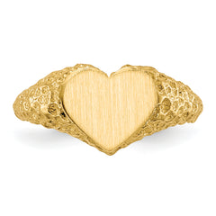 14k 7.5x8.0mm Open Back Heart Signet Ring