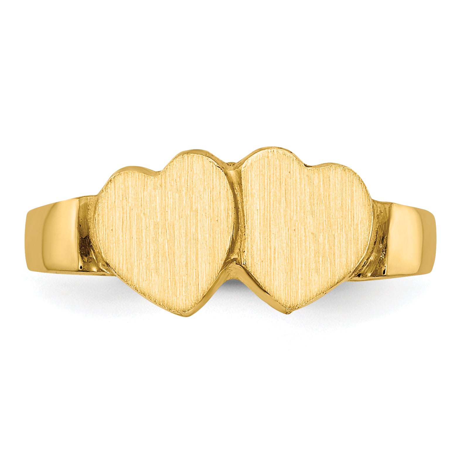 14k 7.0x7.0mm Closed Back Heart Signet Ring