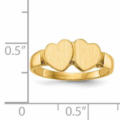 14k 7.0x7.0mm Closed Back Heart Signet Ring