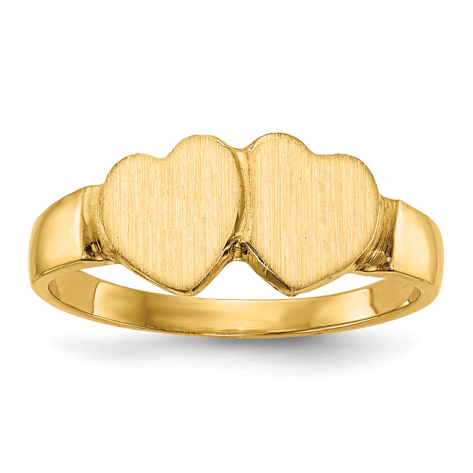 14k 7.0x7.0mm Closed Back Heart Signet Ring