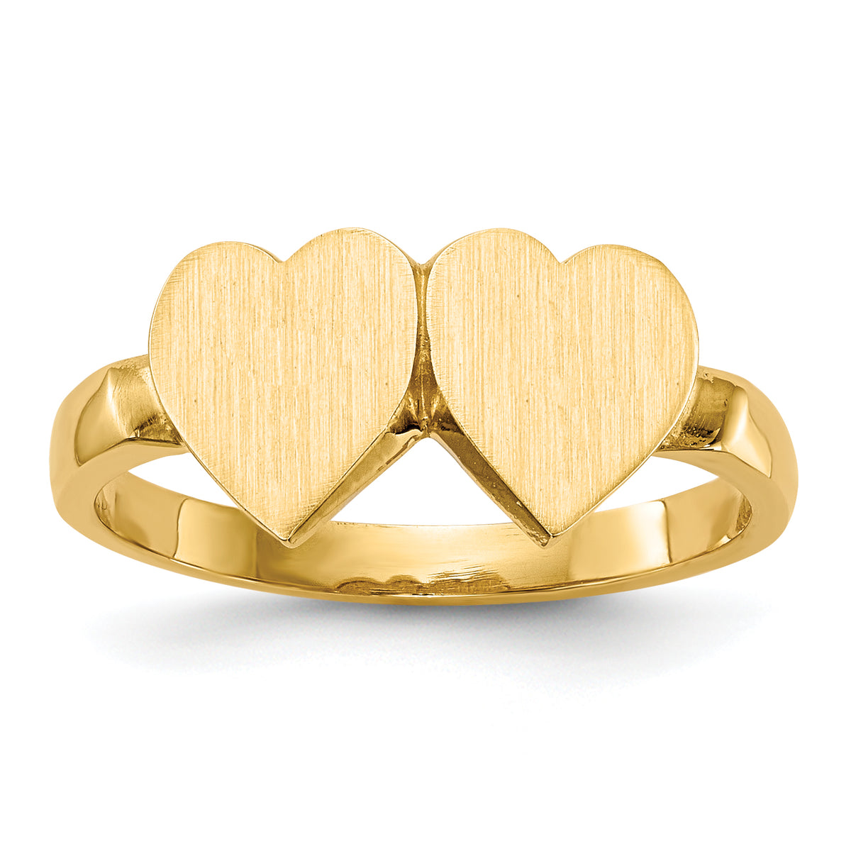 14k 7.5x7.5mm Open Back Heart Signet Ring