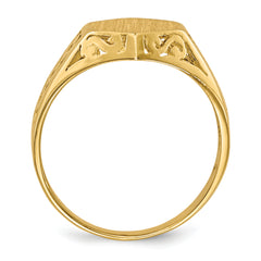 14k 9.5x8.5mm Open Back Signet Ring