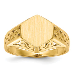 14k 9.5x8.5mm Open Back Signet Ring