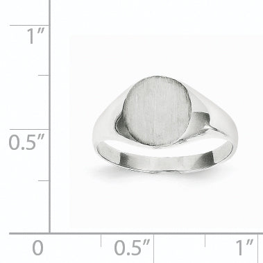 10k White Gold 9.0x9.0mm Closed Back Signet Ring