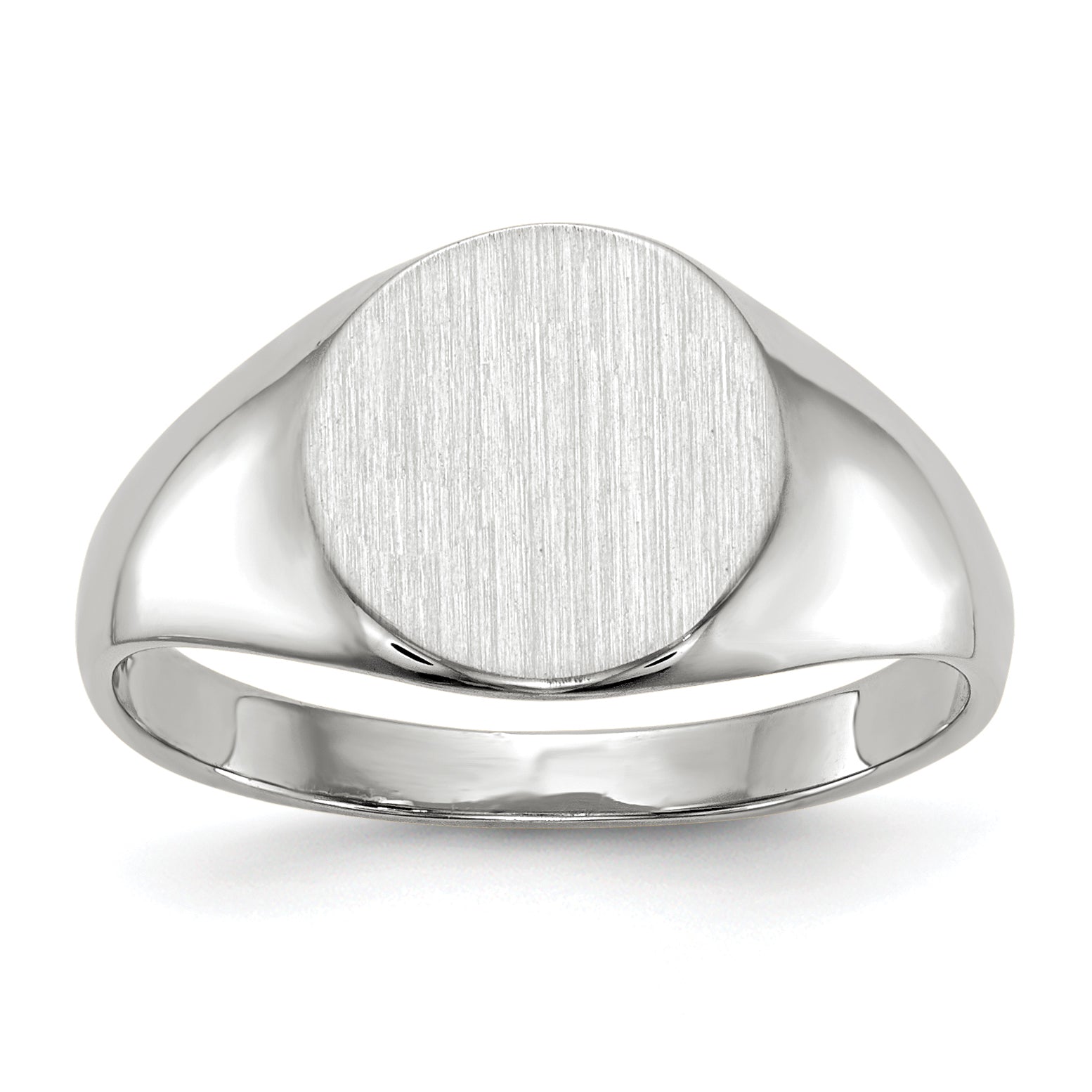 14k White Gold 9.0x9.0mm Closed Back Signet Ring