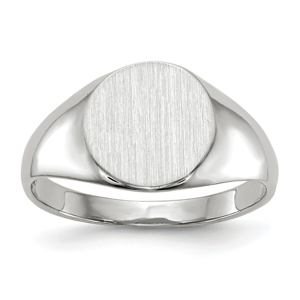 14k White Gold 9.0x9.0mm Closed Back Signet Ring