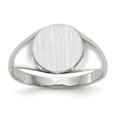 14k White Gold 9.0x9.0mm Closed Back Signet Ring