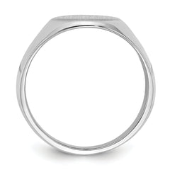 14k White Gold 15.0x11.5mm Closed Back Men's Signet Ring