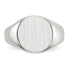 14k White Gold 10.5x10.5mm Closed Back Signet Ring