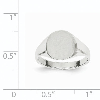 14k White Gold 10.5x10.5mm Closed Back Signet Ring