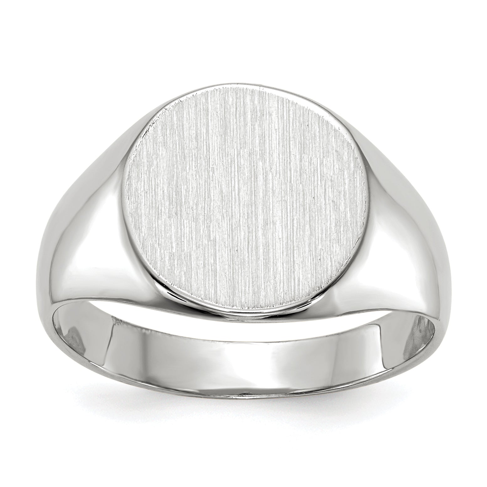 14k White Gold 10.5x10.5mm Closed Back Signet Ring