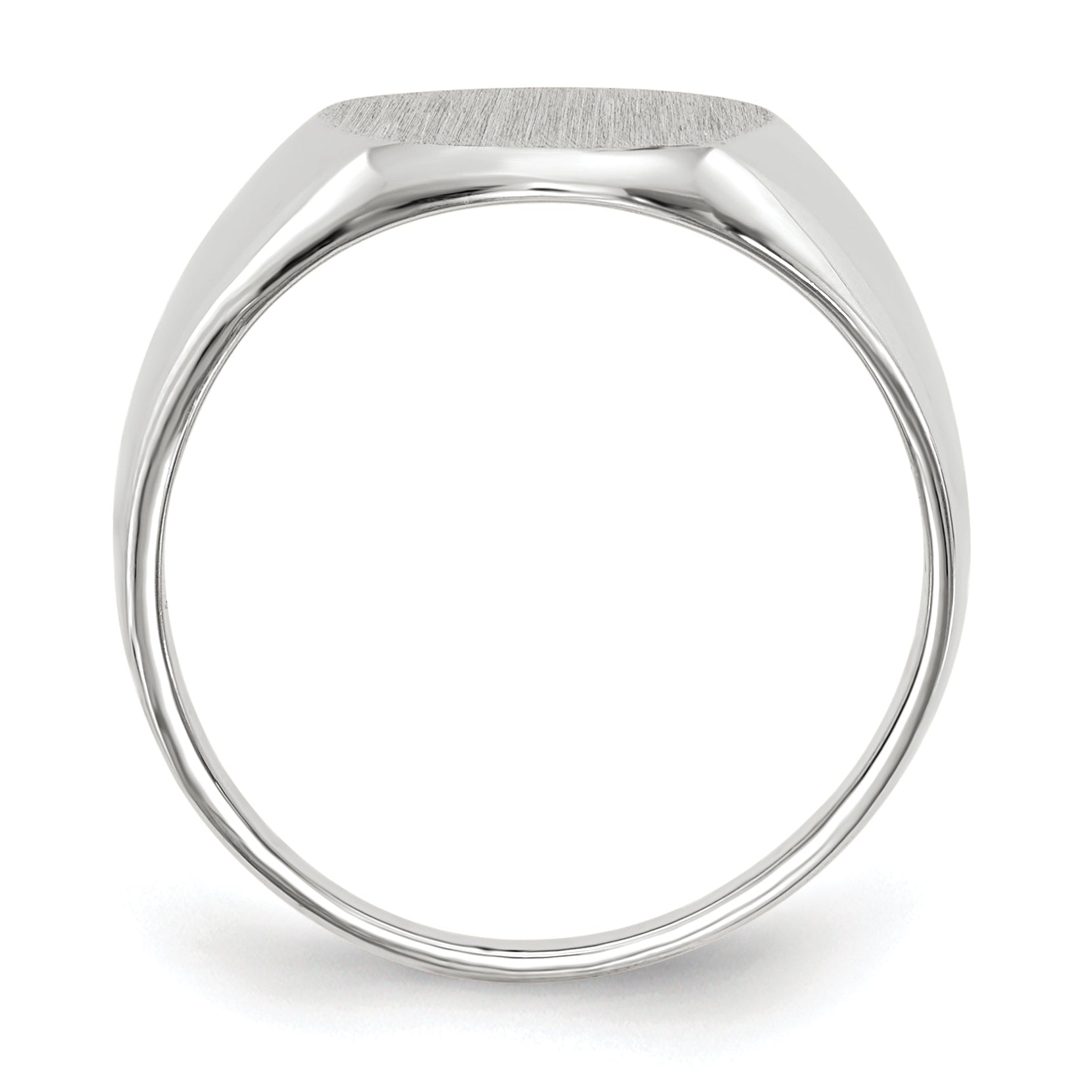 14k White Gold 11.5x10.0mm Closed Back Signet Ring