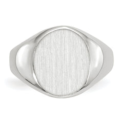 14k White Gold 11.5x10.0mm Closed Back Signet Ring