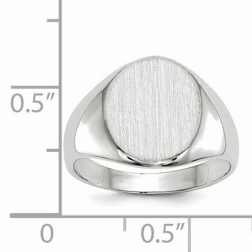 14k White Gold 11.5x10.0mm Closed Back Signet Ring