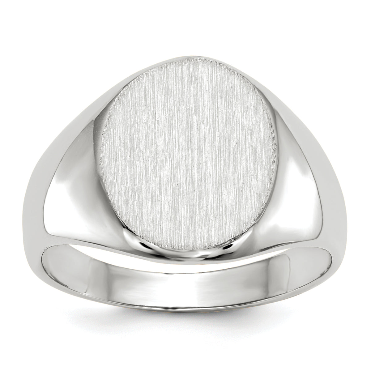 14k White Gold 11.5x10.0mm Closed Back Signet Ring